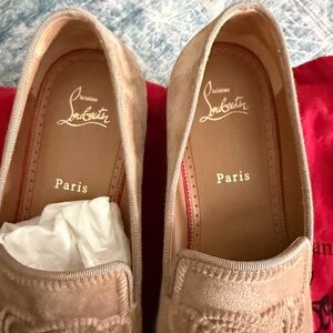 Christian Louboutin Beige Suede Loafers Men’s slip one